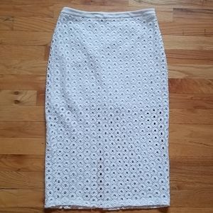 Express white crochet skirt